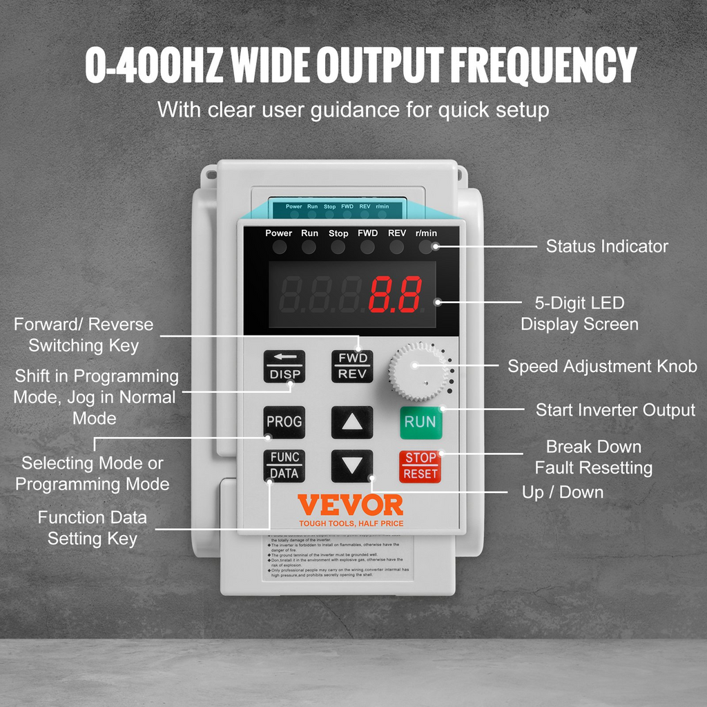 Variador de frecuencia de 5 HP, 4 kW | VEVOR