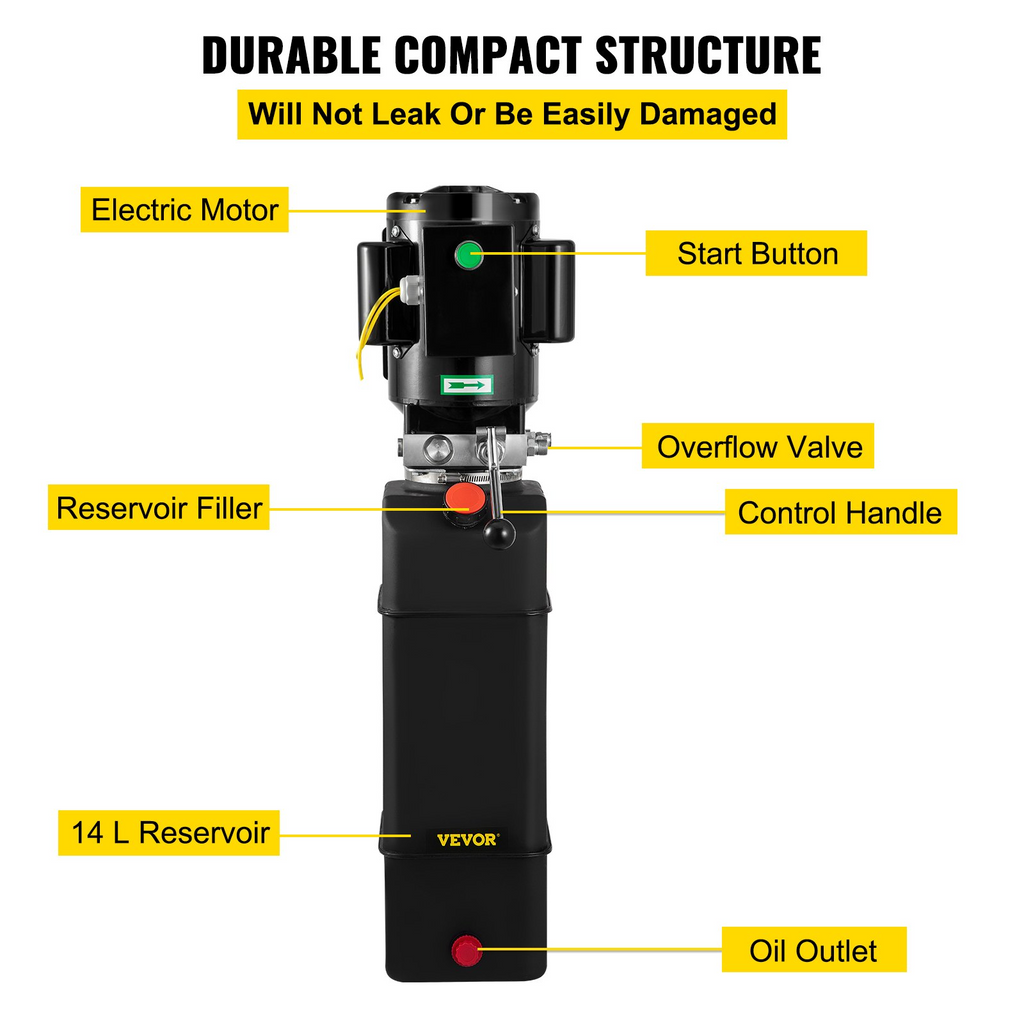 Bomba hidráulica de 2950 PSI, 60 Hz, 3 HP, 220 V | VEVOR