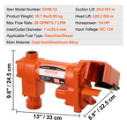 Bomba de transferencia de combustible, 12 V CC, 4 HP | VEVOR