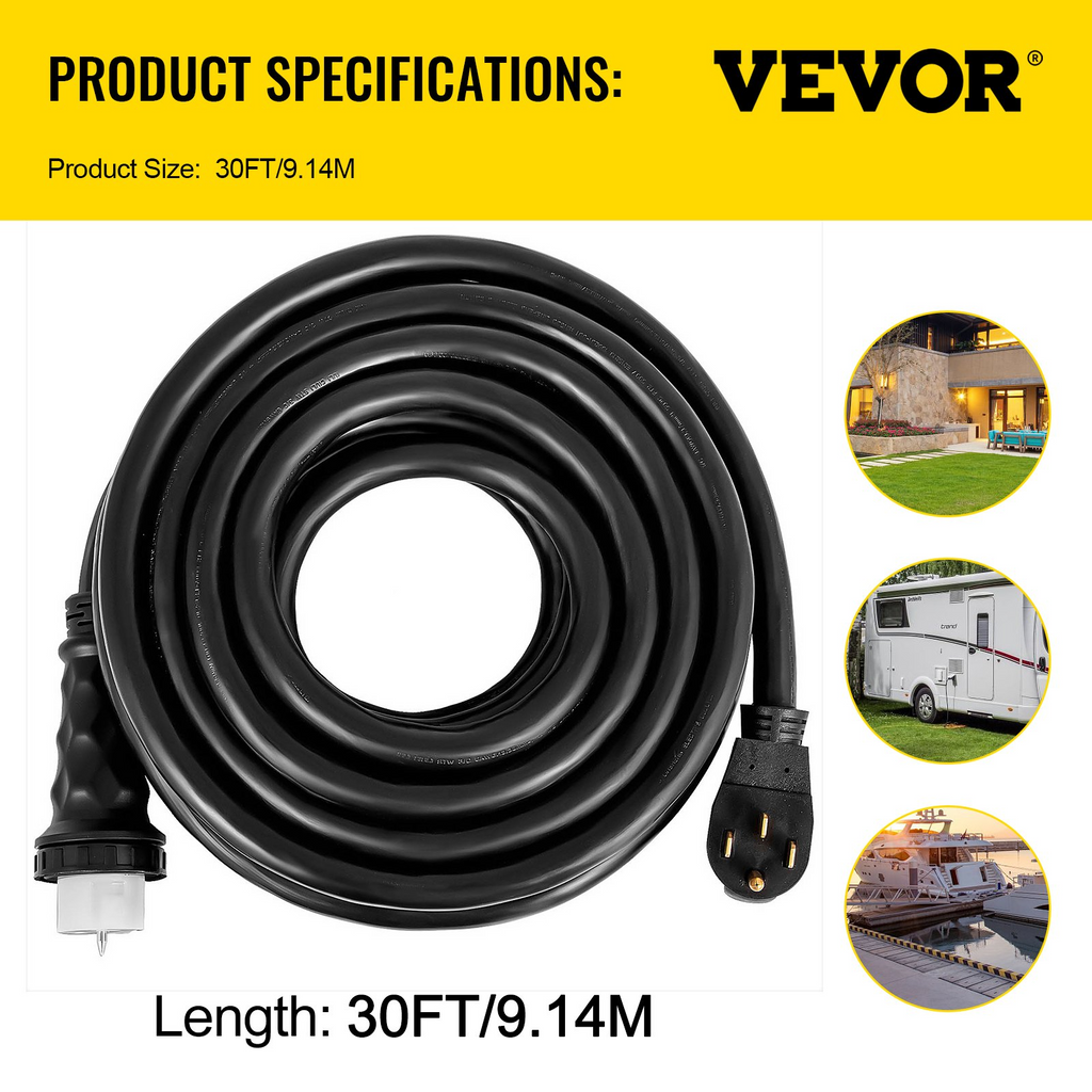 Cable de extensión para generador de 30 pies y 50 amperios | VEVOR