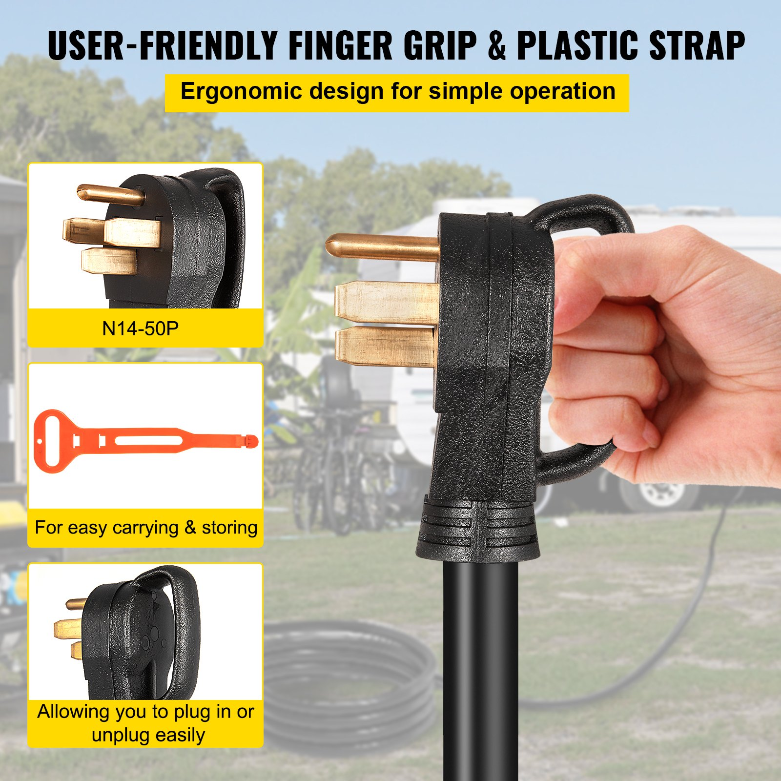 Cable de extensión para generador de 25 pies y 50 amperios | VEVOR