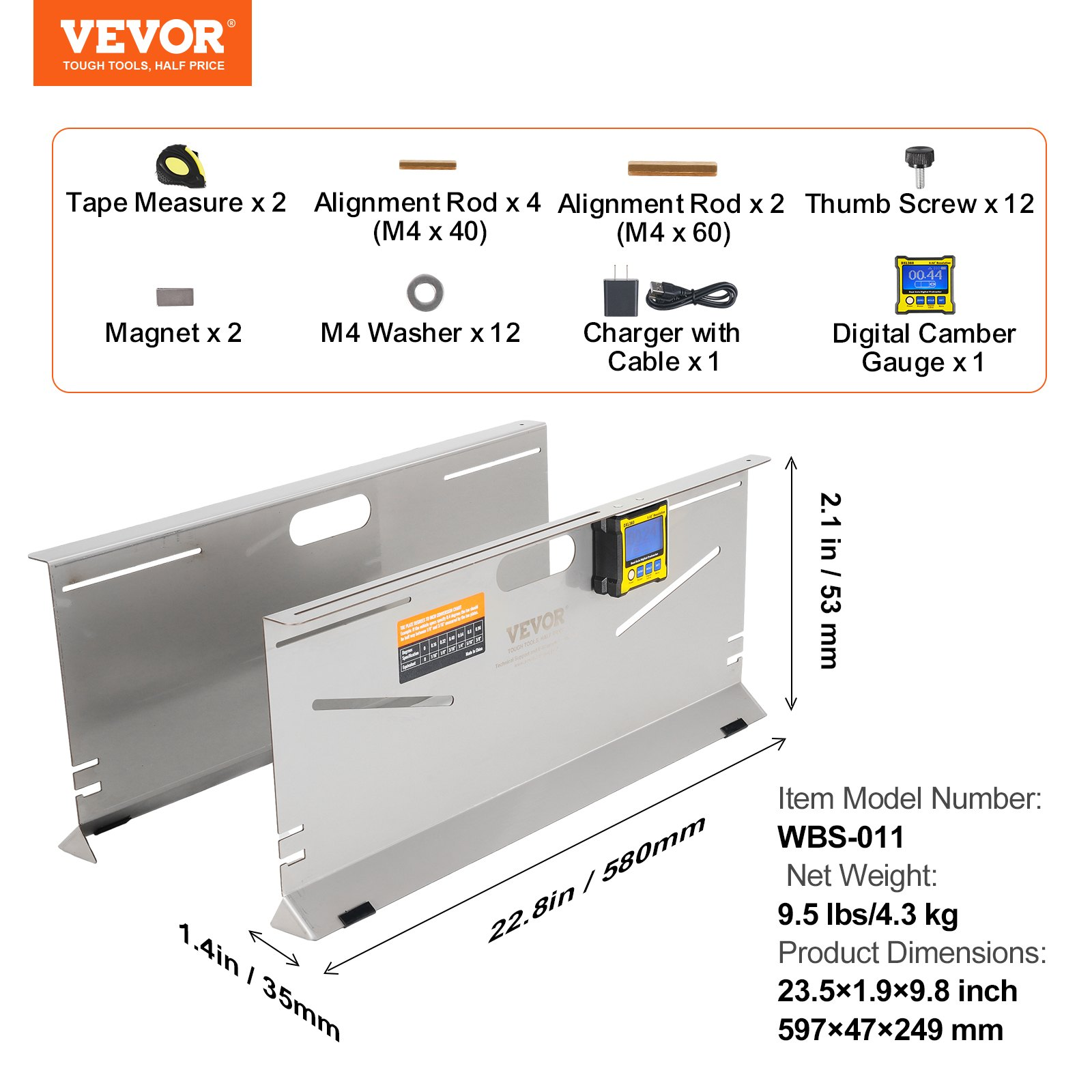 Herramienta de alineación de ruedas | VEVOR