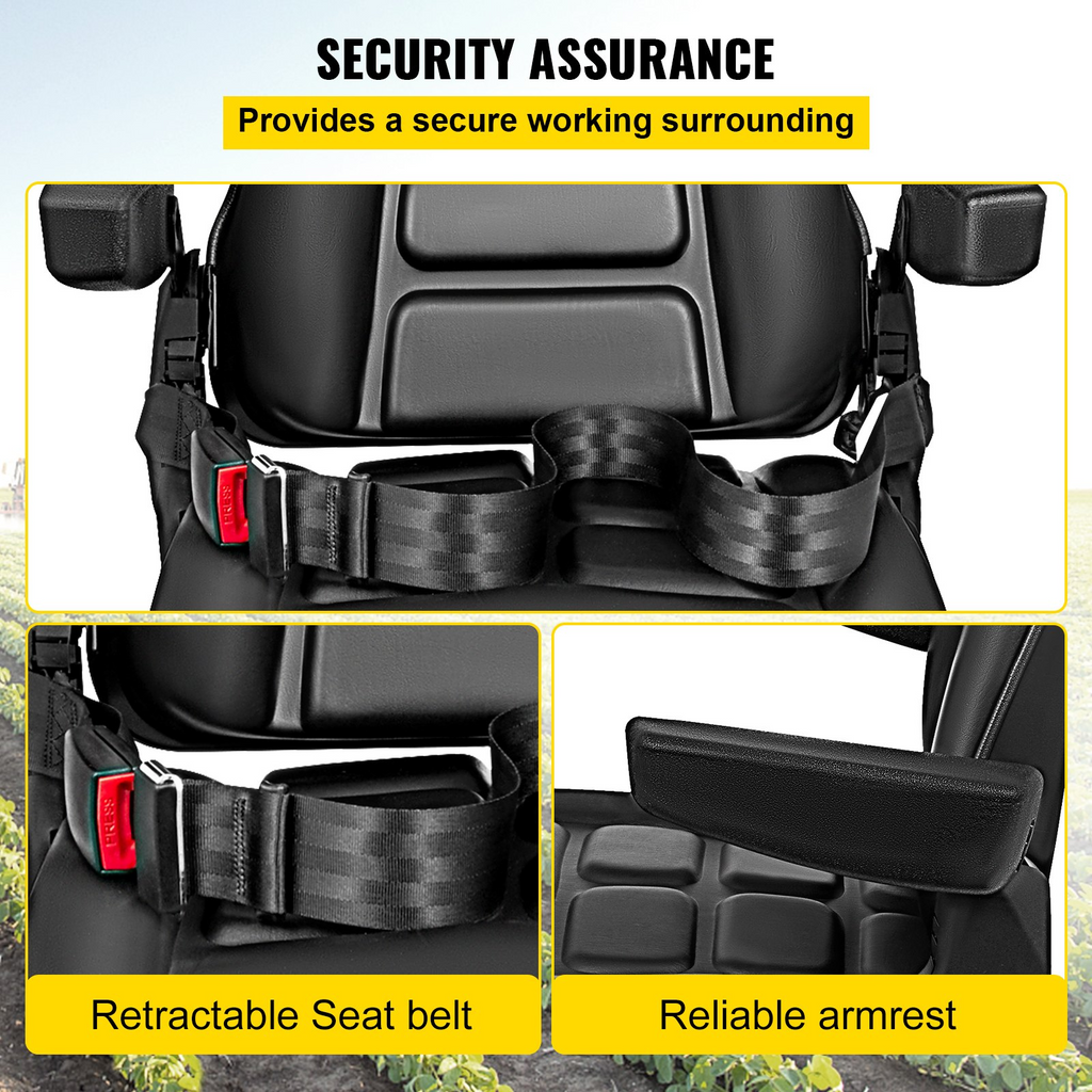 Asiento universal plegable para montacargas con cinturón | VEVOR
