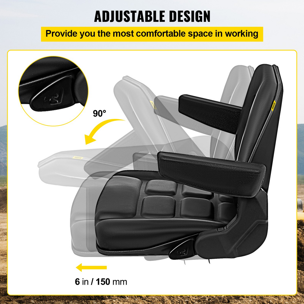 Asiento universal plegable para montacargas con cinturón | VEVOR