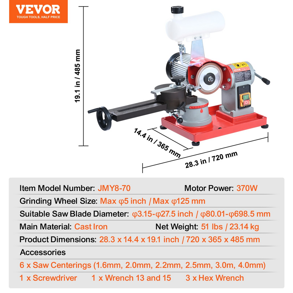 Afilador de hojas de sierra circular 370 W con inyección | VEVOR