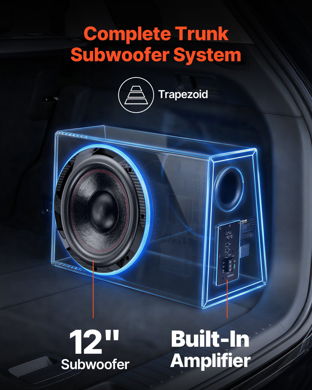Paquete de subwoofer de 12 pulgadas, 245 W RMS | VEVOR