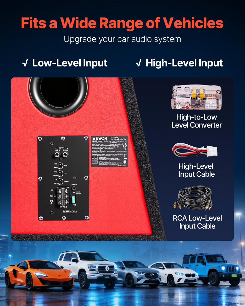 Paquete de subwoofer de 12 pulgadas, 245 W RMS | VEVOR