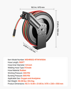 Carrete de manguera retráctil para soldadura, 300 PSI | VEVOR
