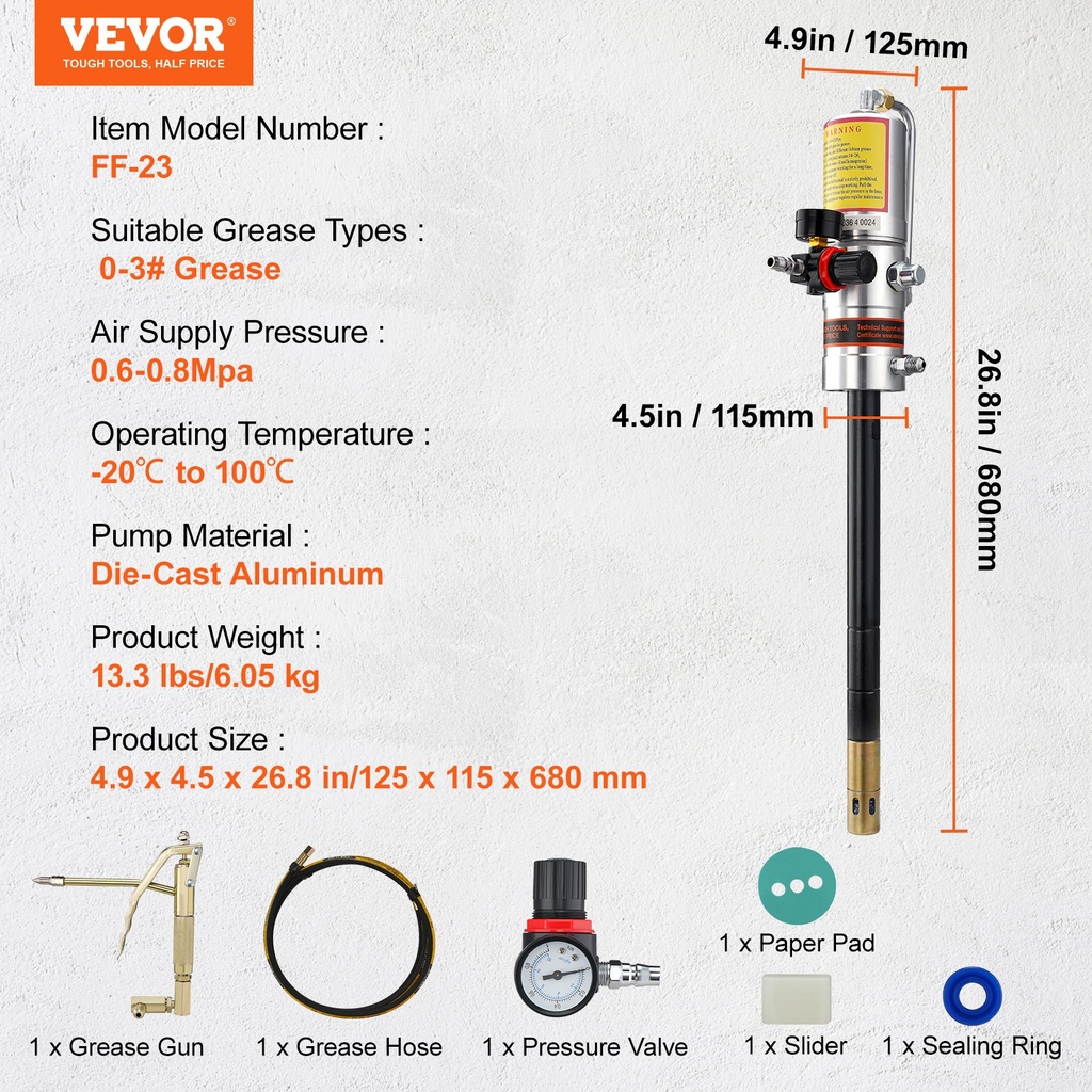 Bomba de grasa | VEVOR