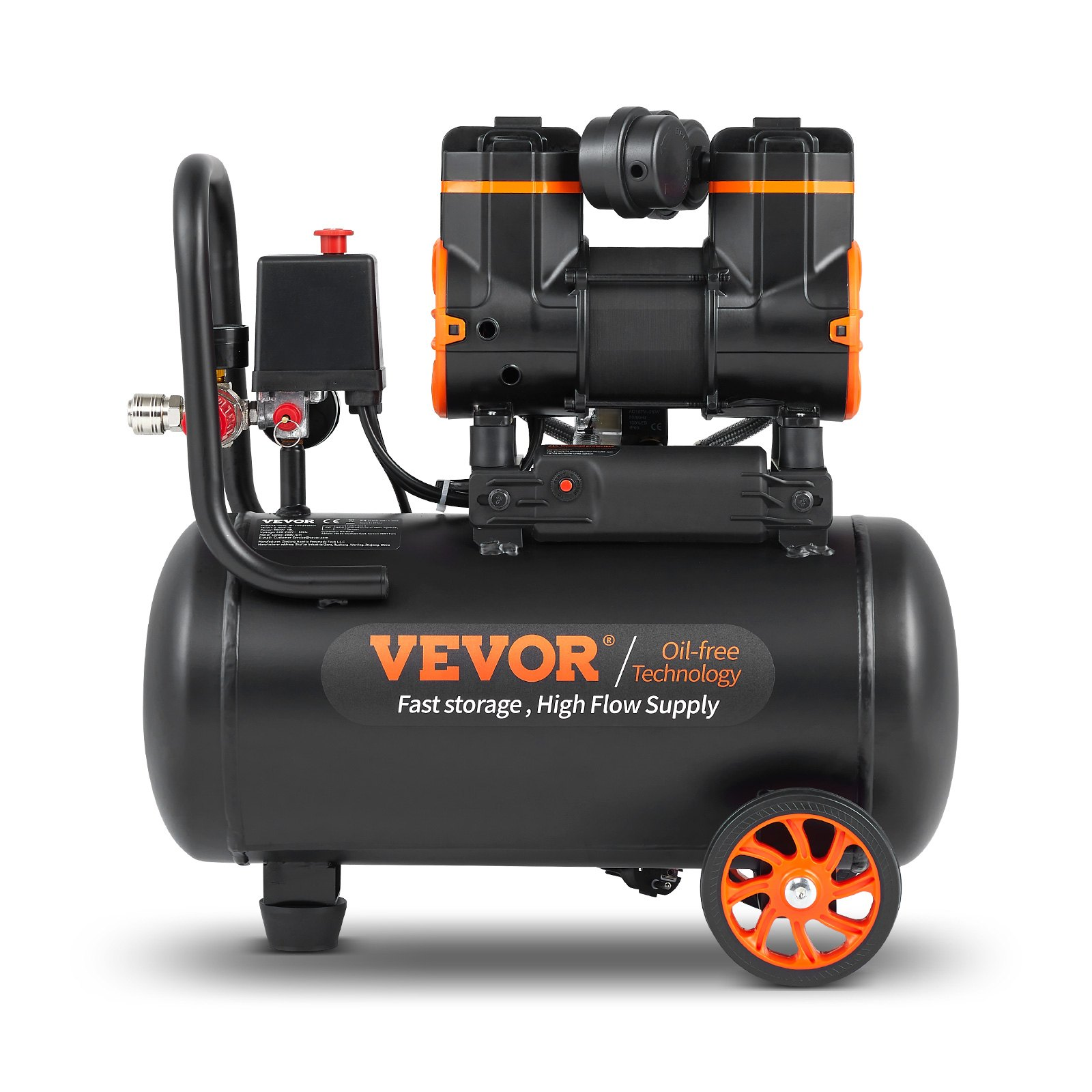 Compresor de aire de 4.8 galones, 1.2 HP, 2.2 CFM a 90 PSI | VEVOR