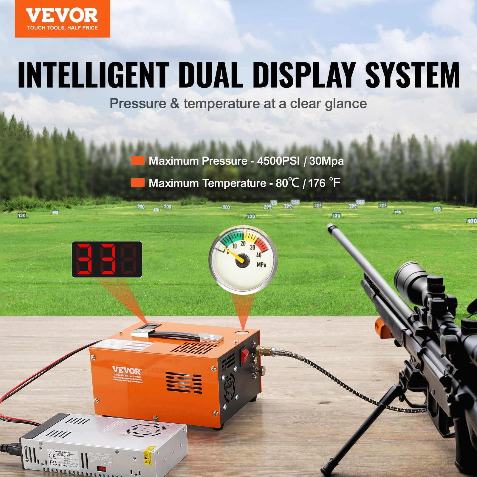 Compresor de aire PCP, 4500 PSI | VEVOR