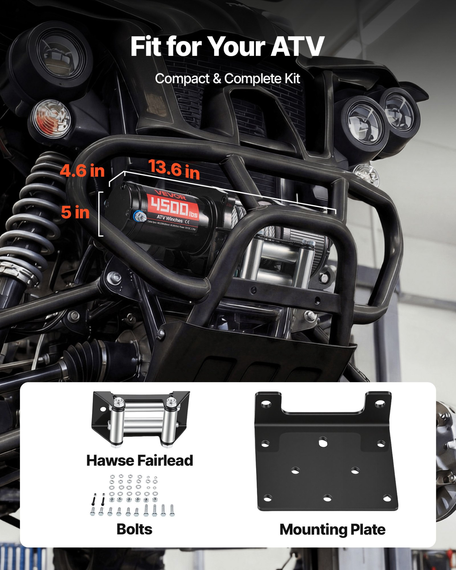 Cabrestante eléctrico de 4500 lbs | VEVOR
