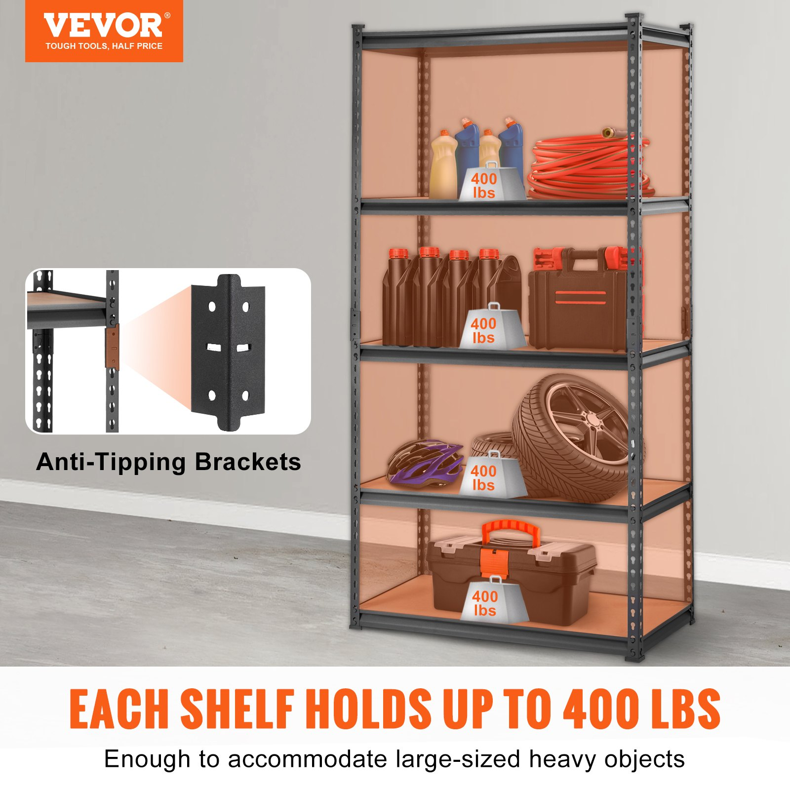 Estantería de almacenamiento, ajustable de 5 niveles SXHJC18DX3 | VEVOR