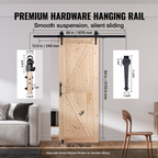 Puerta corrediza de granero con kit de herrajes, 213 cm | VEVOR