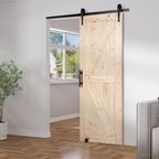Puerta corrediza de granero con kit de herrajes, 213 cm | VEVOR