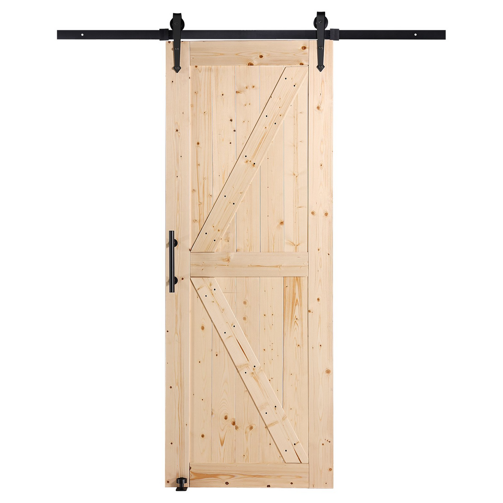 Puerta corrediza de granero con kit de herrajes, 213 cm | VEVOR