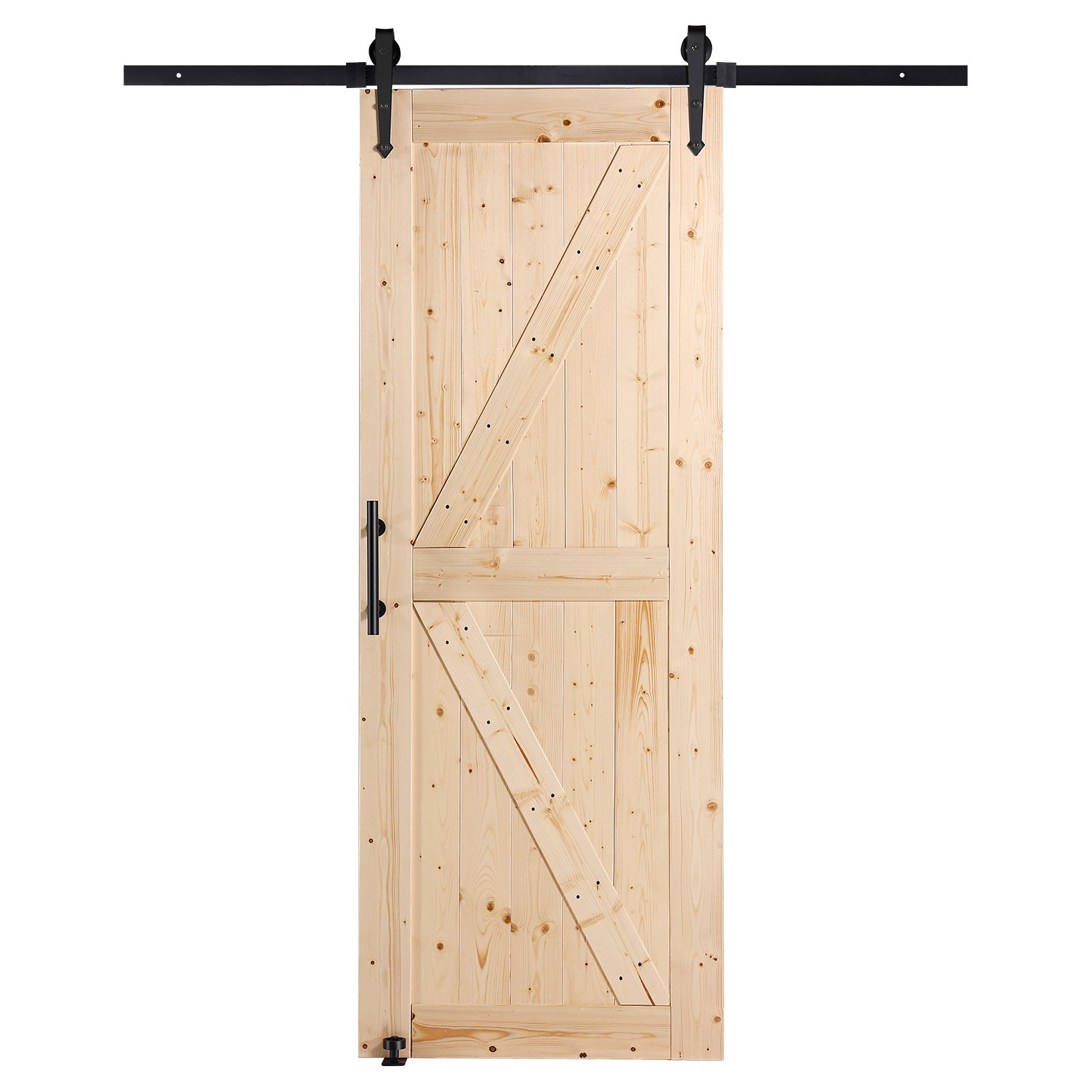 Puerta corrediza de granero con kit de herrajes, 213 cm | VEVOR