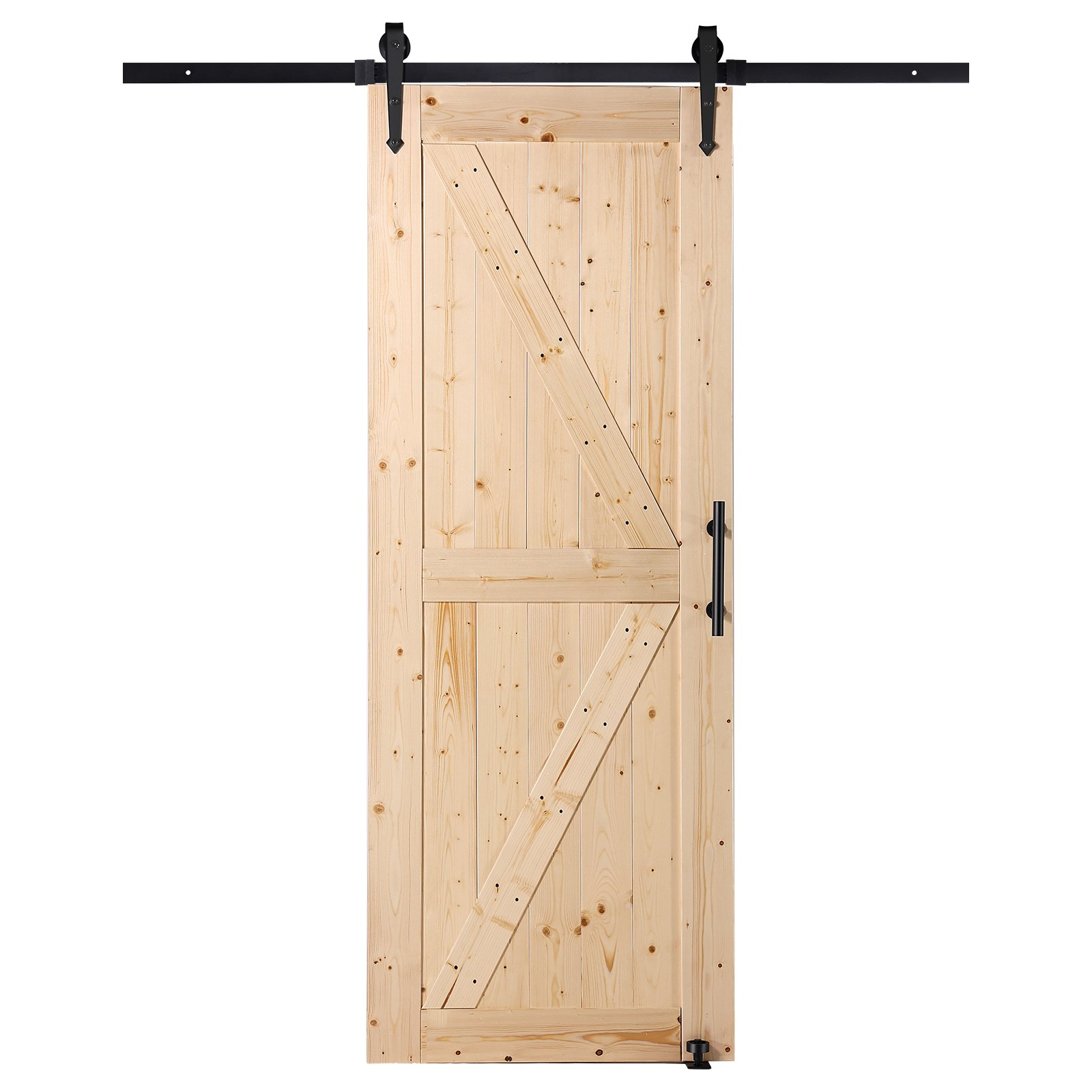 Puerta corrediza de granero con kit de herrajes, 213 cm | VEVOR