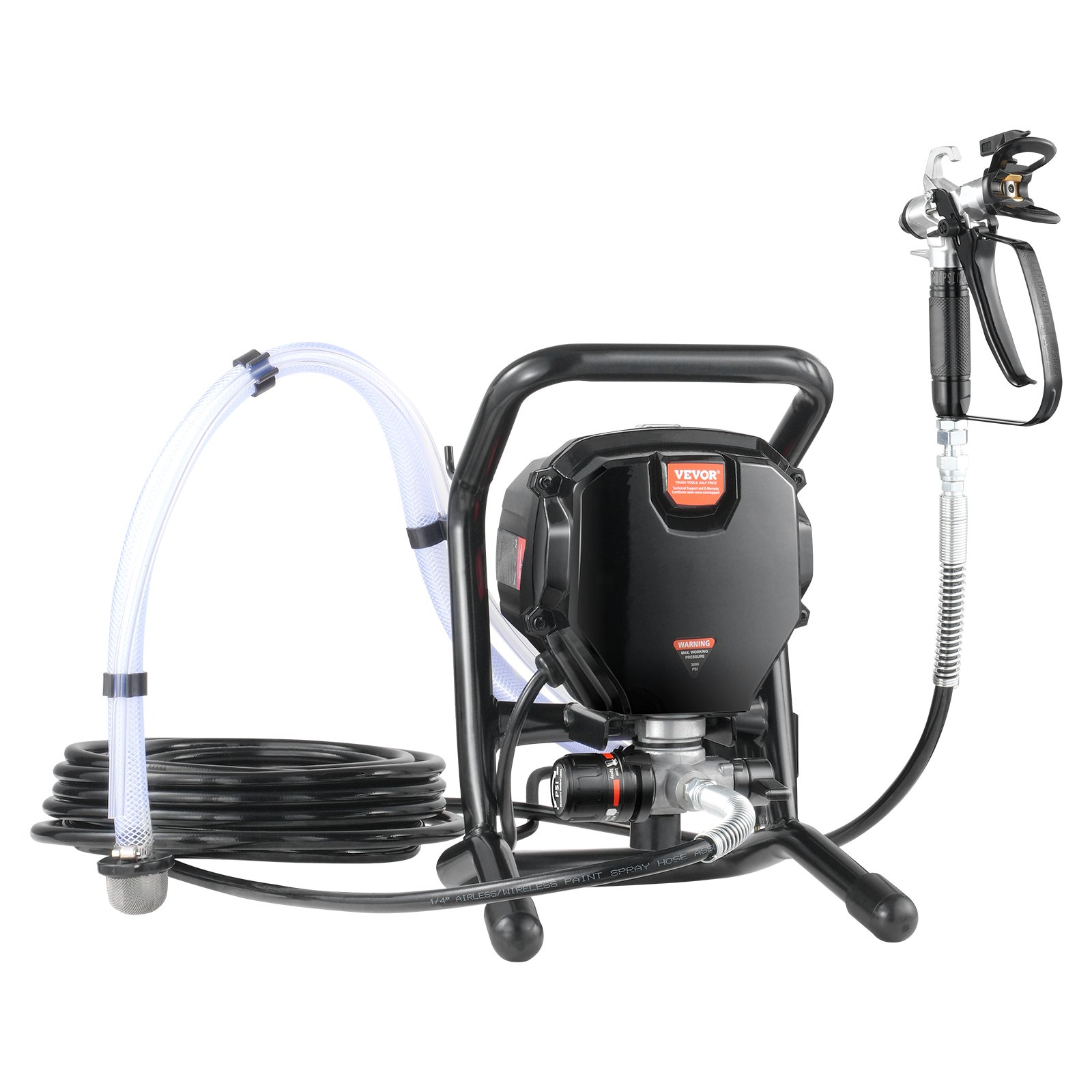 Pulverizador de pintura sin aire con soporte, 3000 PSI | VEVOR