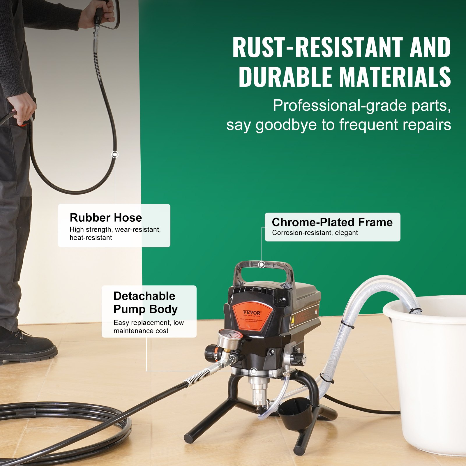 Pulverizador de pintura sin aire de 950 W con soporte