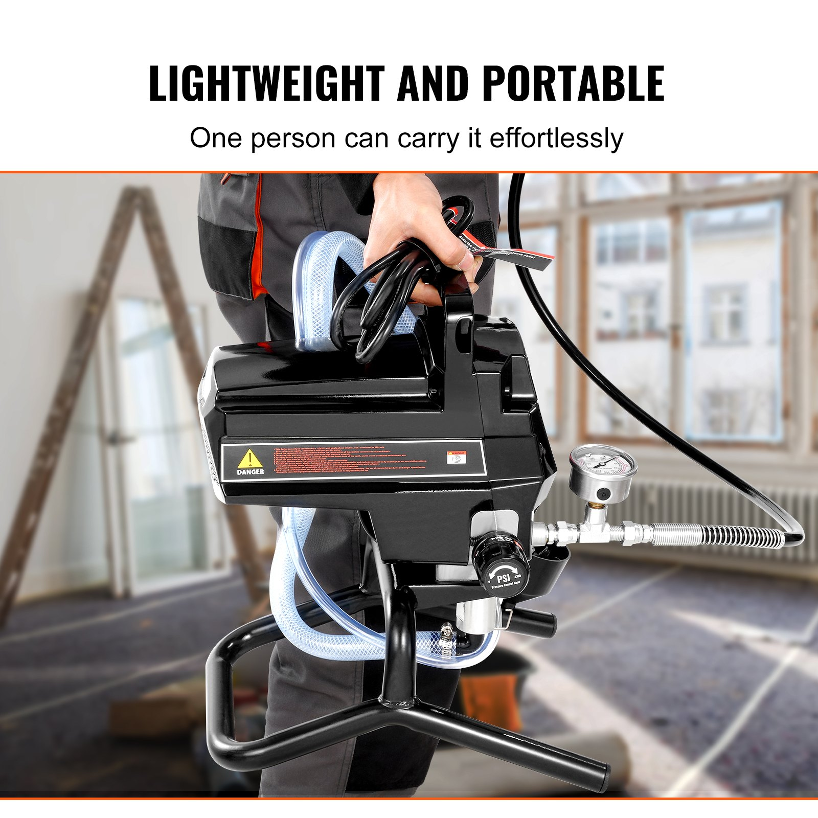 Pulverizador de pintura sin aire de 950 W con soporte