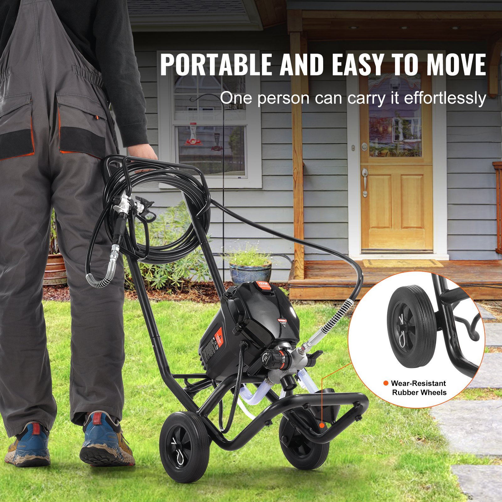 Pulverizador de pintura sin aire de 750 W con soporte