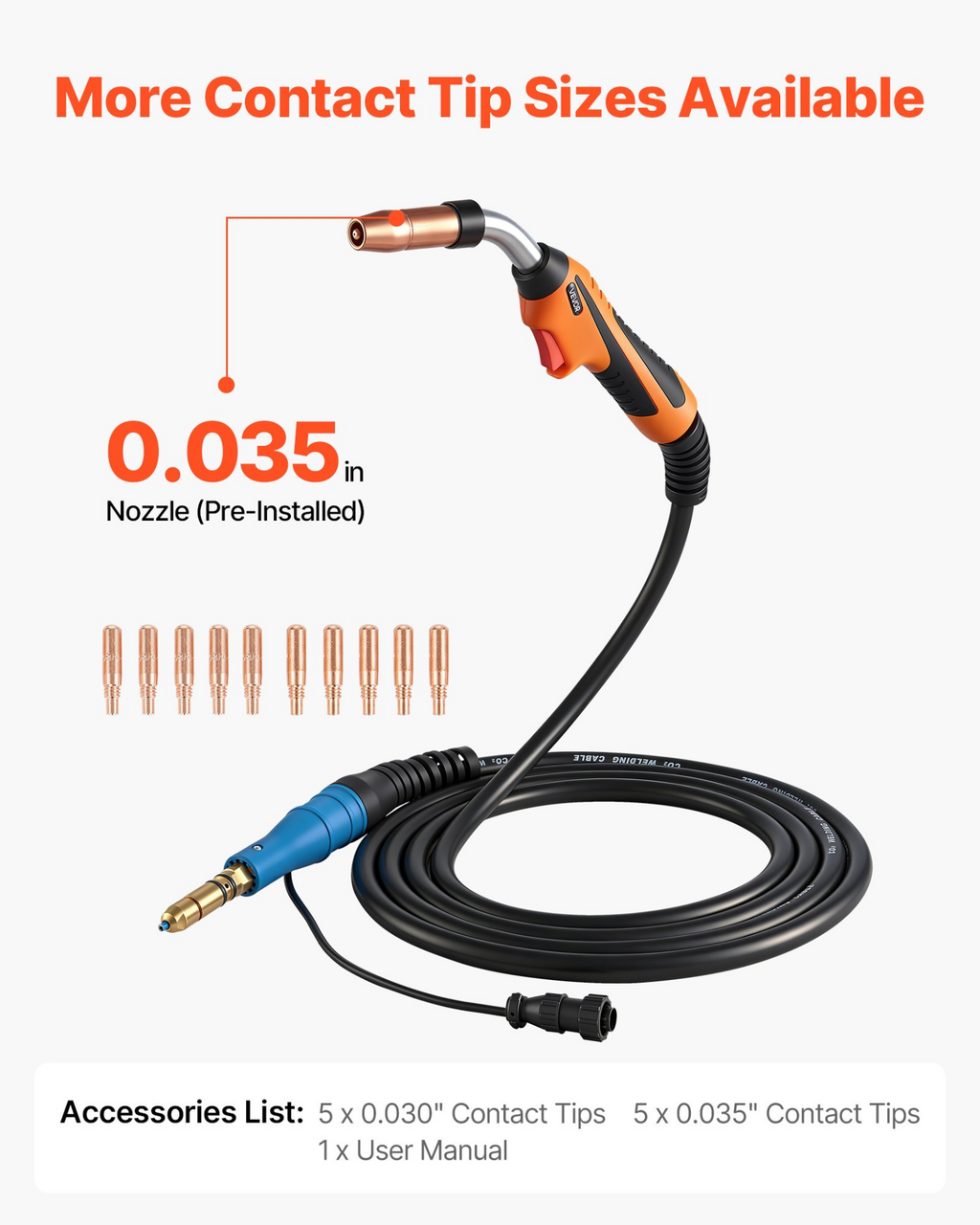 Pistola de soldadura MIG 250A con cable | VEVOR