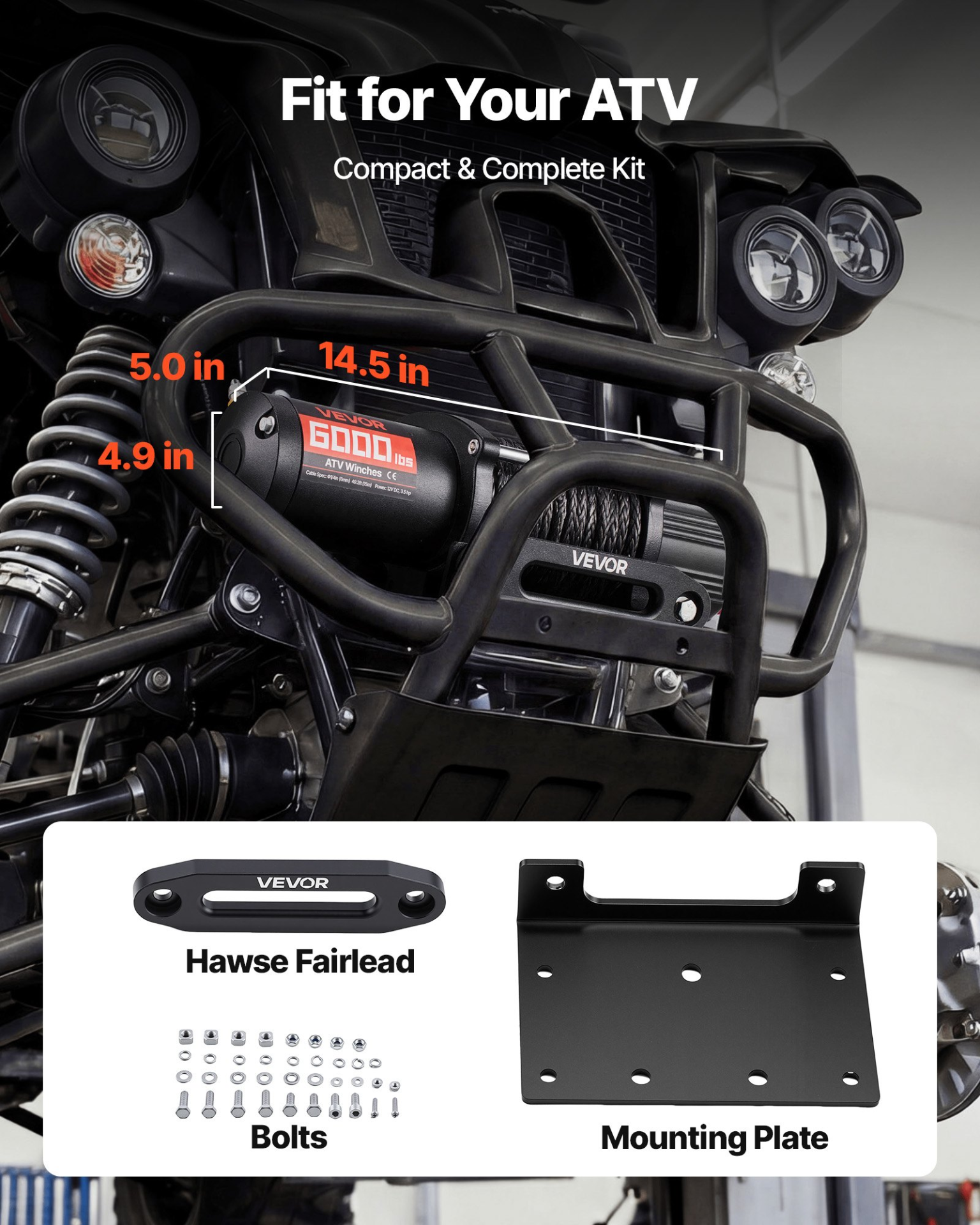 Cabrestante eléctrico de 6000 lbs | VEVOR