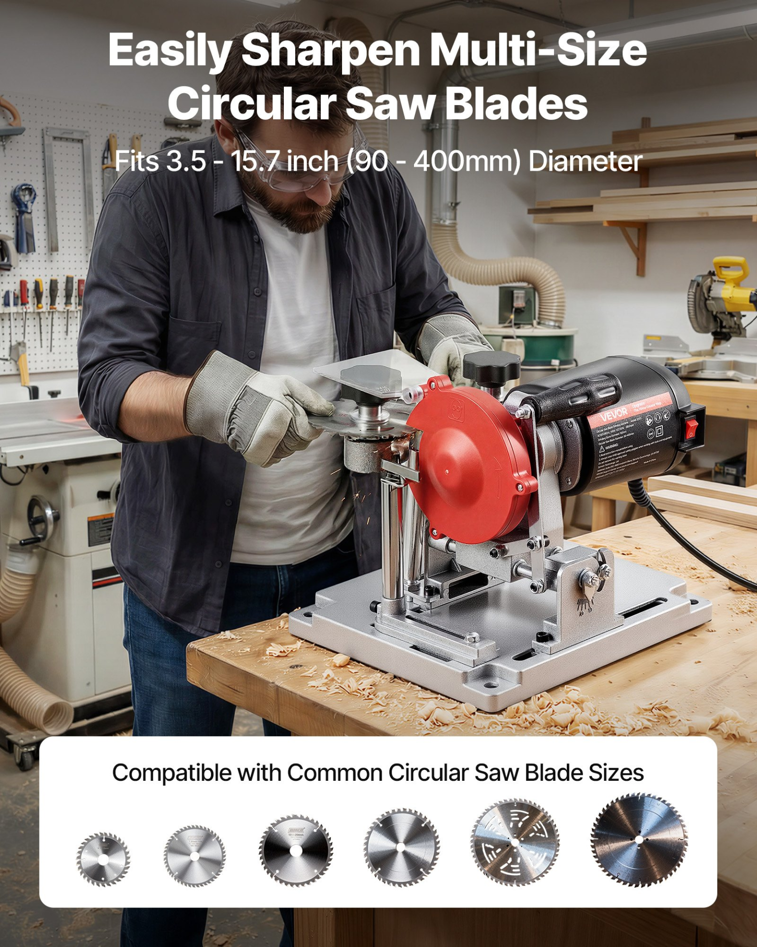 Afilador de hojas de sierra circular, 3800 RPM | VEVOR