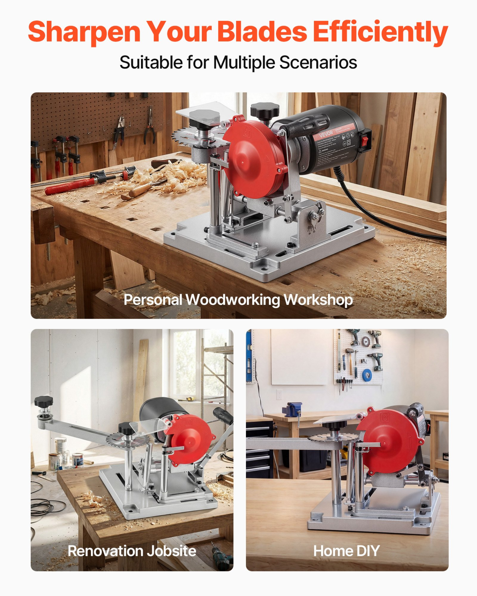 Afilador de hojas de sierra circular, 3800 RPM | VEVOR