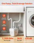 Bomba de fregadero Utility, 1 HP, 2200 GPH | VEVOR