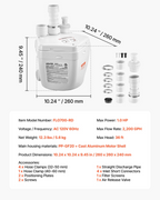 Bomba de fregadero Utility, 1 HP, 2200 GPH | VEVOR