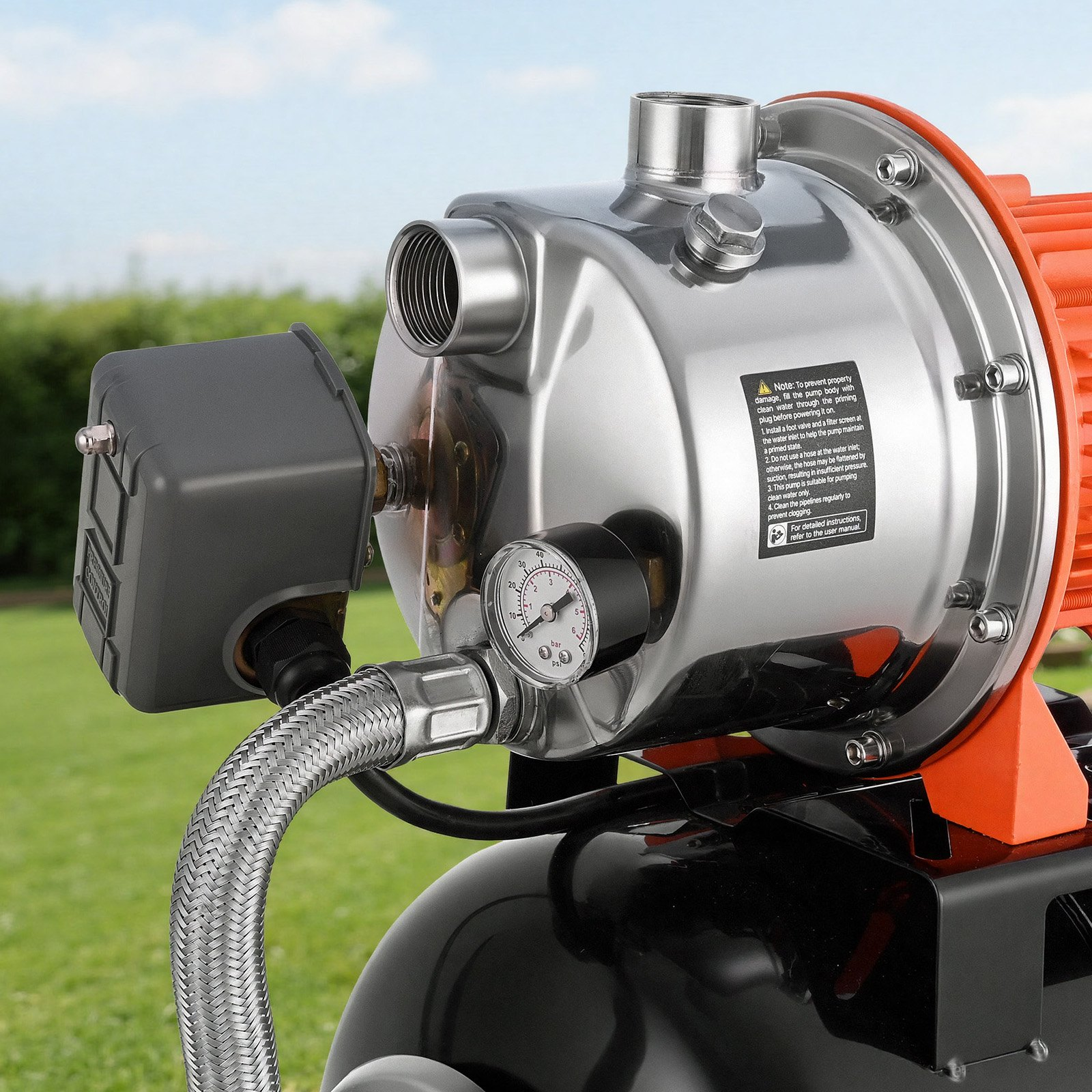 Bomba de 1.6 HP para pozos poco profundos con tanque | VEVOR