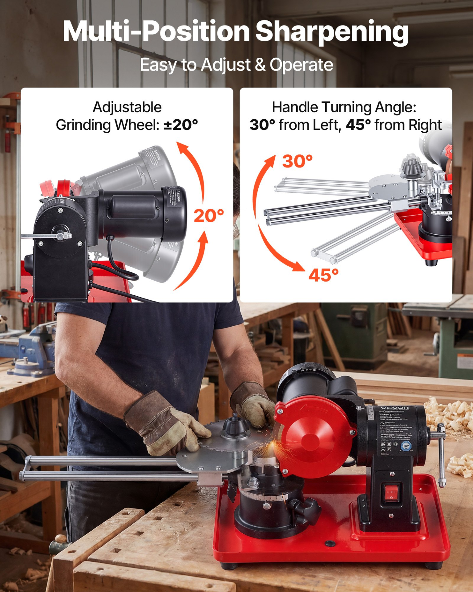 Afilador de hojas de sierra circular, 370 W | VEVOR