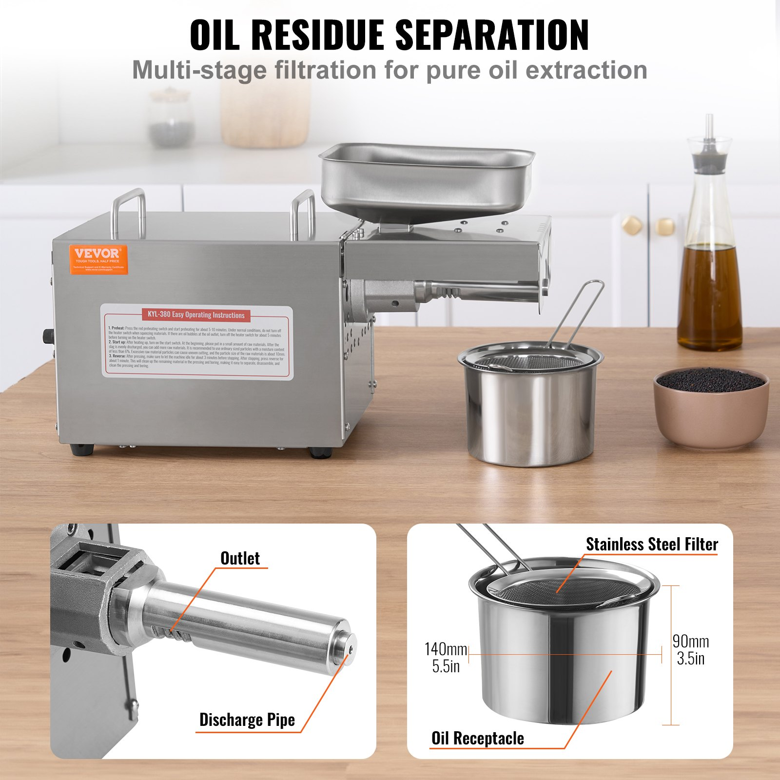 Electric Oil Press Machine | VEVOR