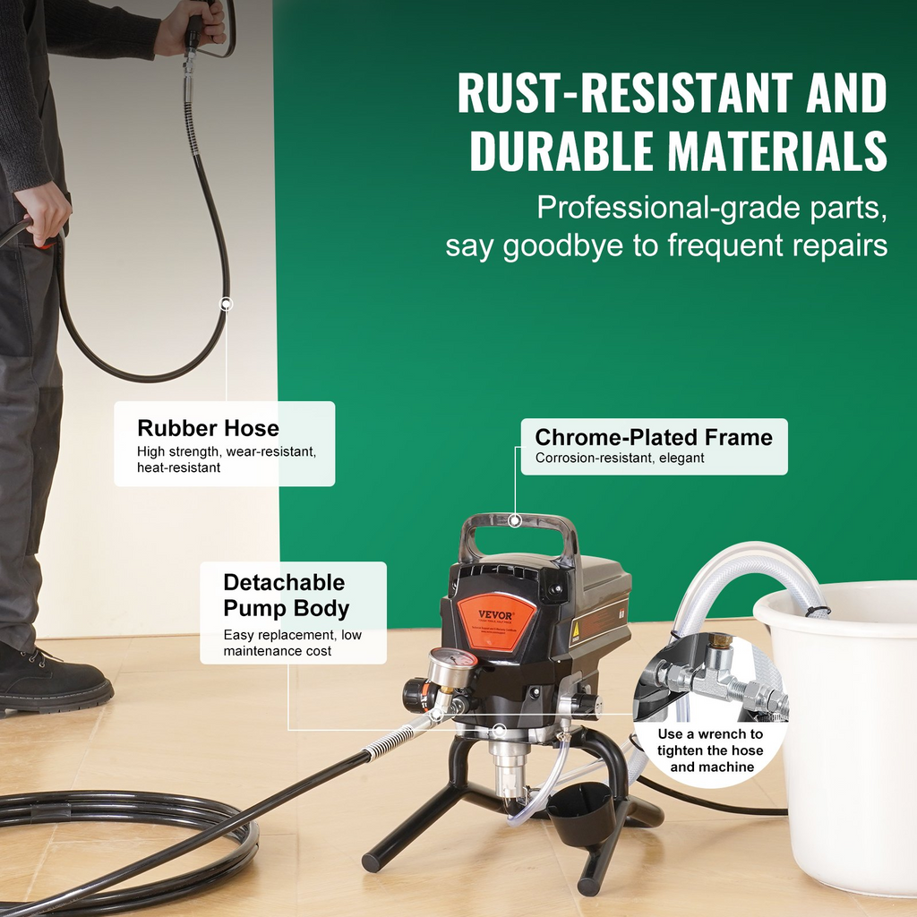 Pulverizador de pintura sin aire de 950 W con soporte