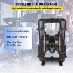 Bomba neumática de doble diafragma, 2 pulgadas | VEVOR