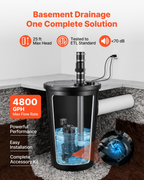 Sistema de bombeo de aguas residuales, 1/2 HP | VEVOR