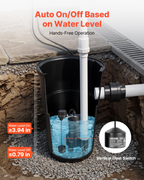 Sistema de bombeo de aguas residuales, 1/2 HP | VEVOR