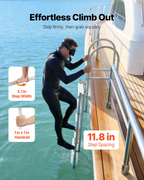 Escalera de muelle retráctil, 5 peldaños
