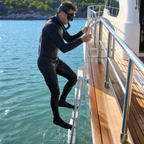 Escalera retráctil para muelle, 4 peldaños
