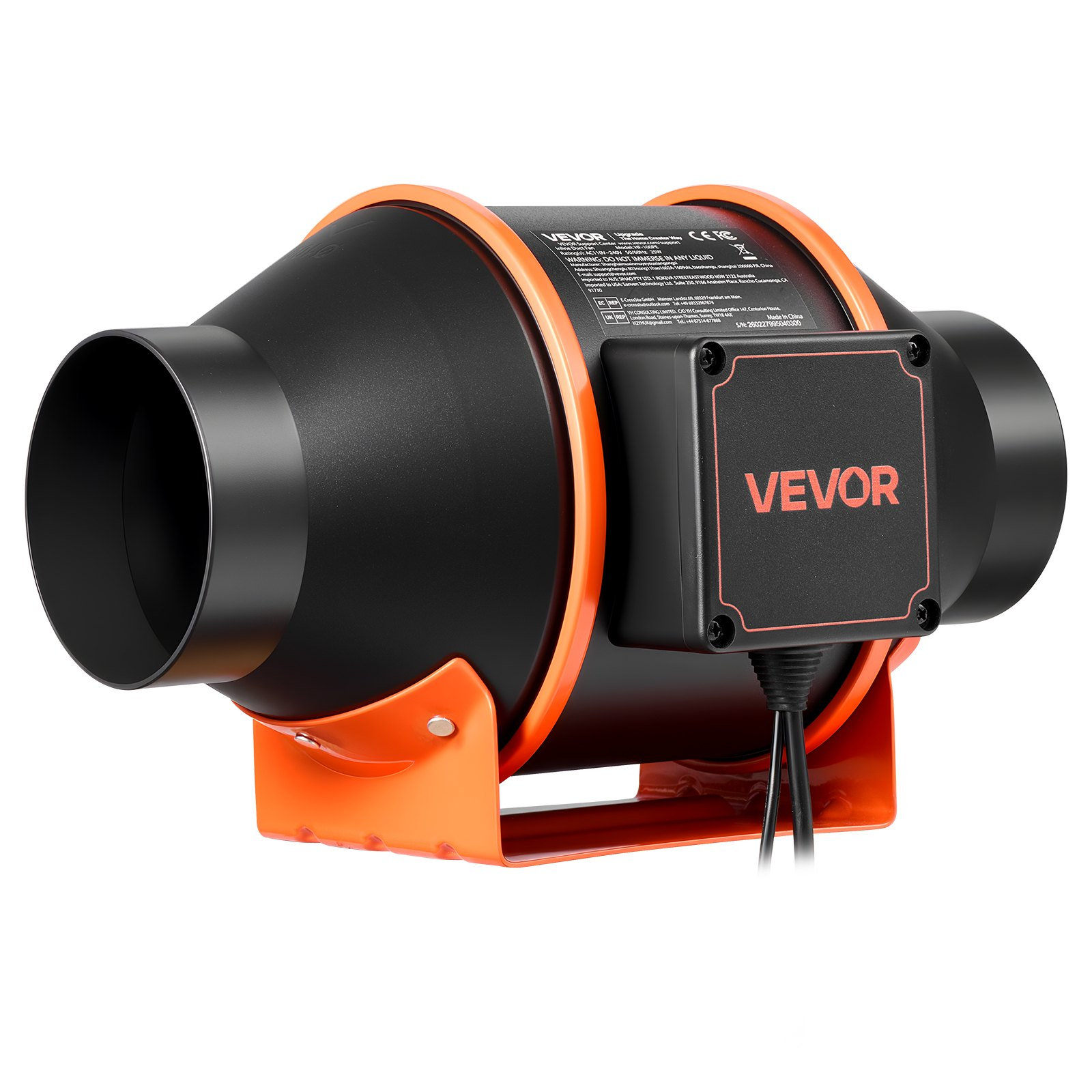 Ventilador de conducto en línea, 205 CFM, 4 pulgadas XLGDFSEC4Y | VEVOR