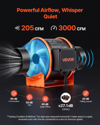 Ventilador de conducto en línea, 205 CFM, 4 pulgadas | VEVOR