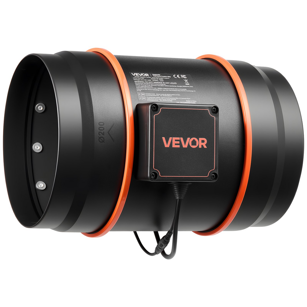Ventilador de conducto en línea, 807 CFM, 8 pulgadas | VEVOR