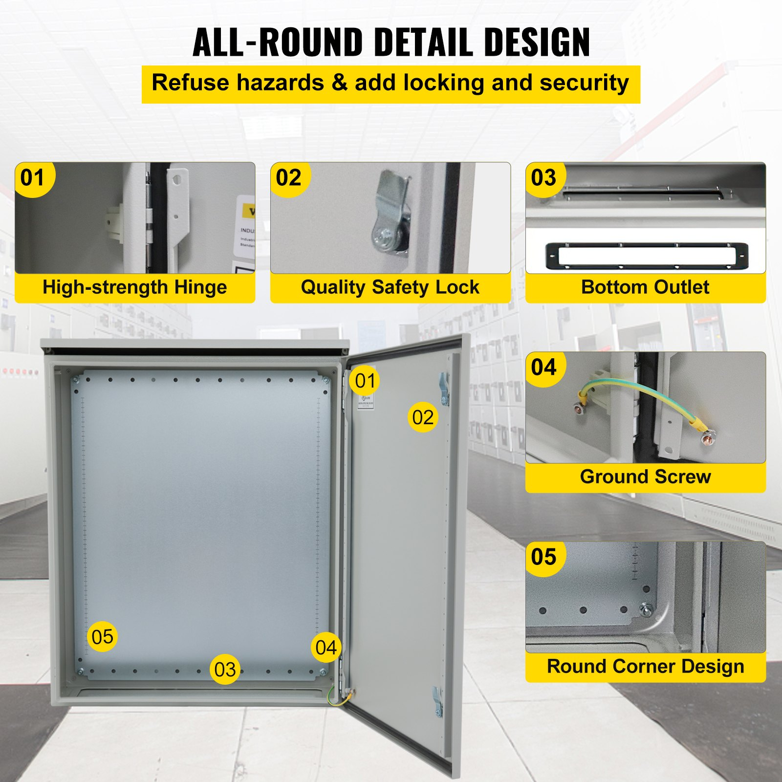 Caja eléctrica, 24'' x 24'' x 8'', caja exterior NEMA | VEVOR