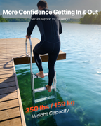 Escalera retráctil para muelle, 5 peldaños