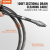 Cable de limpieza de desagües de 30, 5 m x