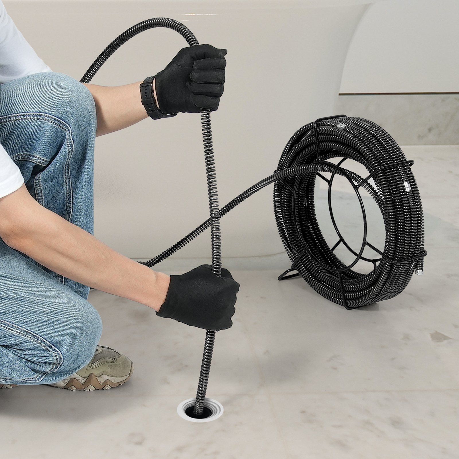 Cable de limpieza de desagües de 20 m x 16 mm | VEVOR