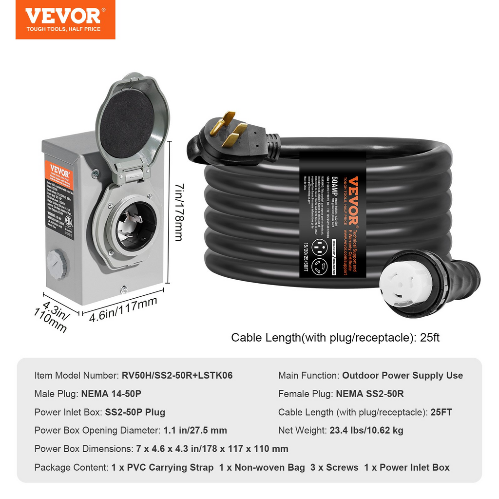 Kit de cable para generador de 50 amperios y caja | VEVOR