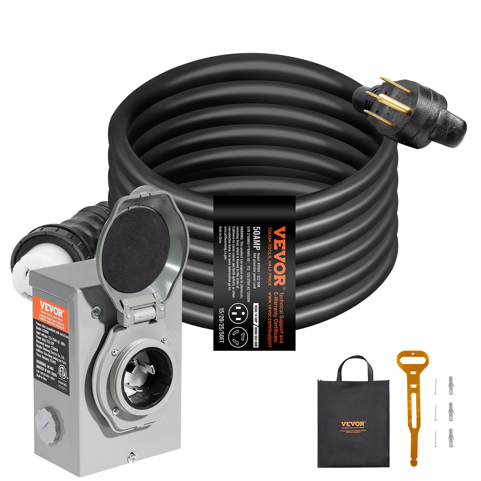 Kit de cable para generador de 50 amperios y caja | VEVOR
